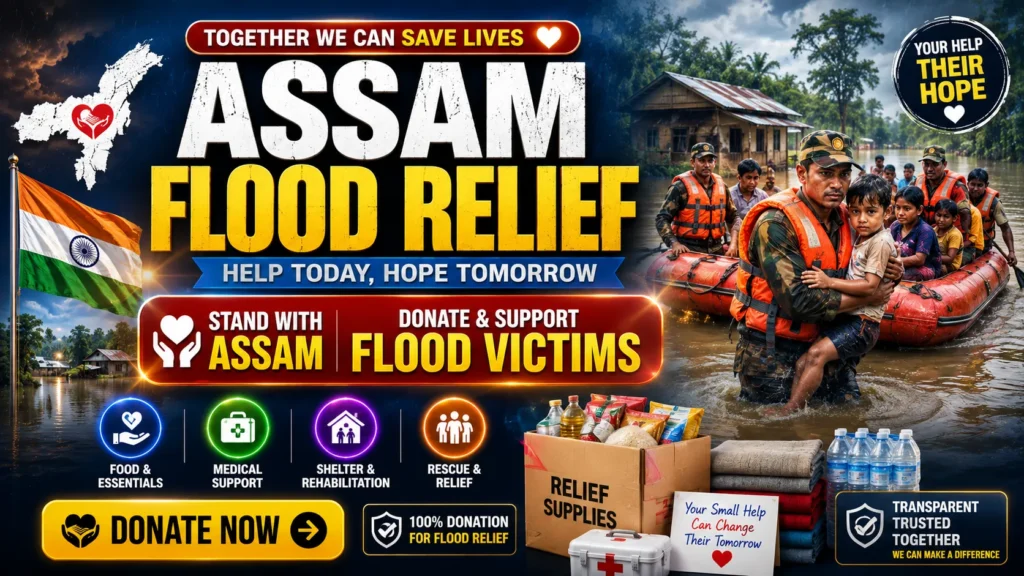 Assam Flood Relief 2026 – Government Support, Community Efforts, and How People Are Helping Flood-Affected Families
